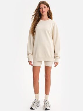 NWT MATE Organic Fleece Oversized Sweatshirt in Bone M/L